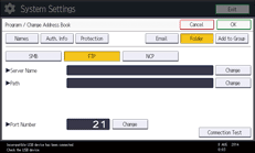 Operation panel screen illustration