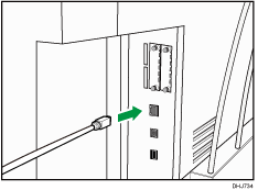 Illustration of connecting the Ethernet cable