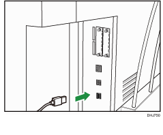 Illustration of connecting the USB interfece cable