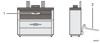 Illustration of output tray numbered callout illustration