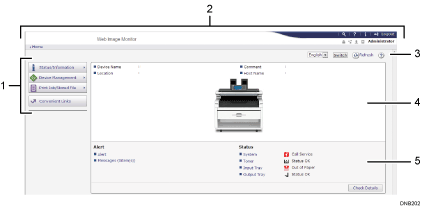 Web browser screen illustration numbered callout illustration