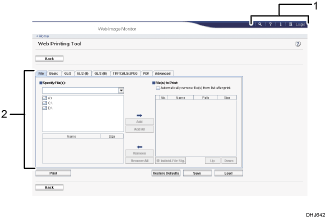 Application screen illustration numbered callout illustration