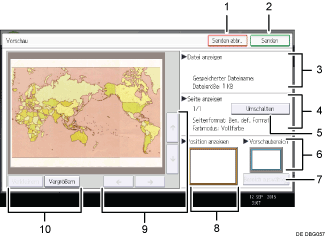 Nummerierte Abbildung Bedienfeld-Display