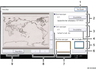 Nummerierte Abbildung Bedienfeld-Display