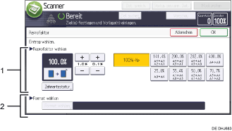 Nummerierte Abbildung Bedienfeld-Display