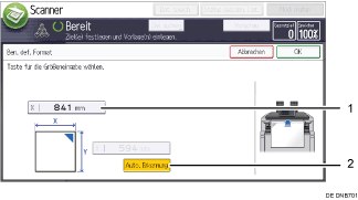 Nummerierte Abbildung Bedienfeld-Display