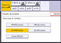 Ilustración de la pantalla panel de mandos
