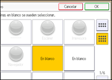 Ilustración de la pantalla panel de mandos
