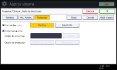 Ilustración de la pantalla del panel de mandos
