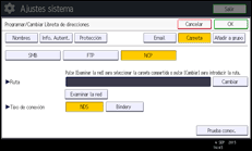 Ilustración de la pantalla del panel de mandos