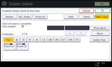 Ilustración de la pantalla del panel de mandos