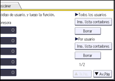 Ilustración de la pantalla del panel de mandos