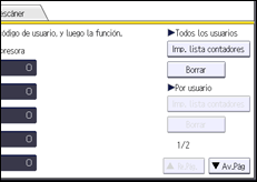 Ilustración de la pantalla del panel de mandos