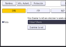 Ilustración de la pantalla del panel de mandos