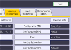 Ilustración de la pantalla del panel de mandos