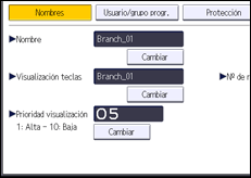 Ilustración de la pantalla del panel de mandos