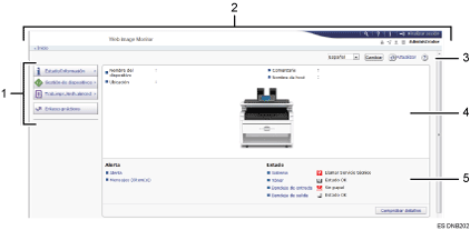 Ilustración de llamada numerada de ilustración de pantalla del explorador Web
