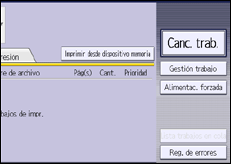 Ilustración de la pantalla panel de mandos