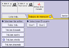 Ilustración de la pantalla panel de mandos