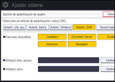 Ilustración de la pantalla panel de mandos