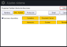 Ilustración de la pantalla panel de mandos