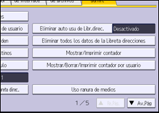 Ilustración de la pantalla panel de mandos