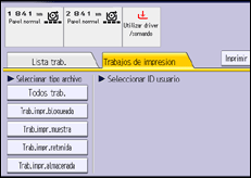 Ilustración de la pantalla panel de mandos