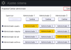 Ilustración de la pantalla panel de mandos