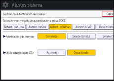 Ilustración de la pantalla panel de mandos