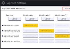 Ilustración de la pantalla panel de mandos