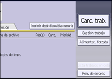 Ilustración de la pantalla panel de mandos