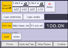 Illustration de l'écran du panneau de commande