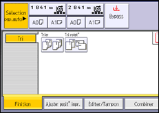 Illustration de l'écran du panneau de commande