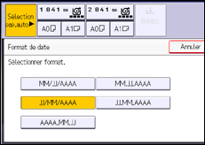 Illustration de l'écran du panneau de commande
