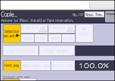 Illustration de l'écran du panneau de commande