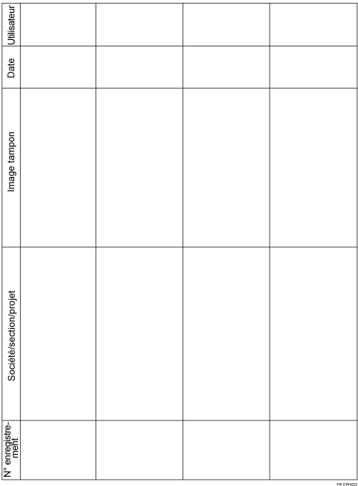 Illustration de la Feuille d'enregistrement du Tampon utilisateur