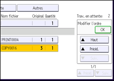 Illustration de l'écran du panneau de commande