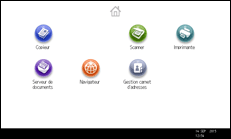 Illustration de l'écran du panneau de commande