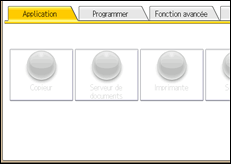 Illustration de l'écran du panneau de commande