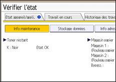 Illustration de l'écran du panneau de commande