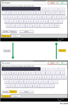 Illustration des touches