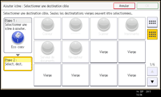 Illustration de l'écran du panneau de commande