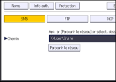 Illustration de l'écran du panneau de commande