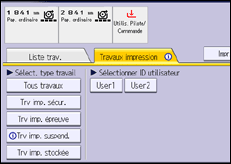 Illustration de l'écran du panneau de commande