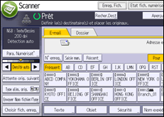 Illustration de l'écran du panneau de commande