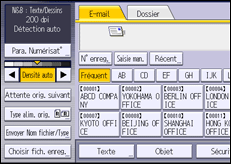 Illustration de l'écran du panneau de commande
