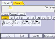 Illustration de l'écran du panneau de commande