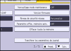 Illustration de l'écran du panneau de commande