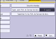 Illustration de l'écran du panneau de commande