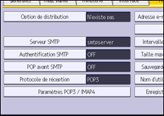 Illustration de l'écran du panneau de commande